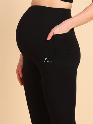 250 Zactive™ Black Maternity Leggings (Pregnancy & Postpartum)