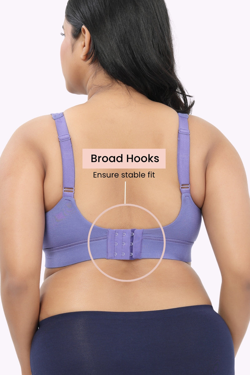 Fixed Padded Modal Maternity Bra with Support - Royal Blue