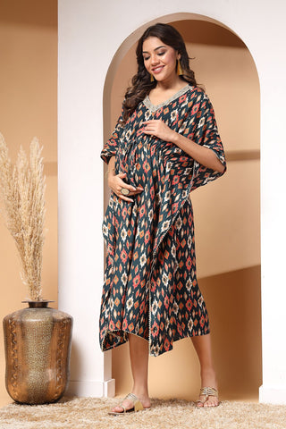 Timeless Ikat Maternity Kaftan Dress