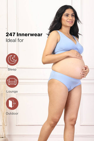 247 Light Blue Padded Maternity Feeding Bra