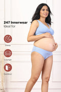 Light Blue Maternity Bra: Soft, breathable modal fabric moves with the body.
