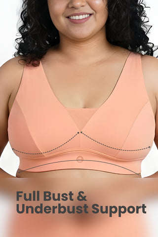 Fixed Padded Modal Maternity Bra with Support - Coral