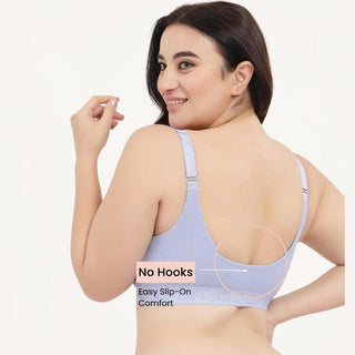 Zena Fine-Rib Bra - Soft Blue