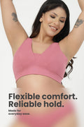 SecureFit Cotton Fixed-Pad Bra - Mauve Rose