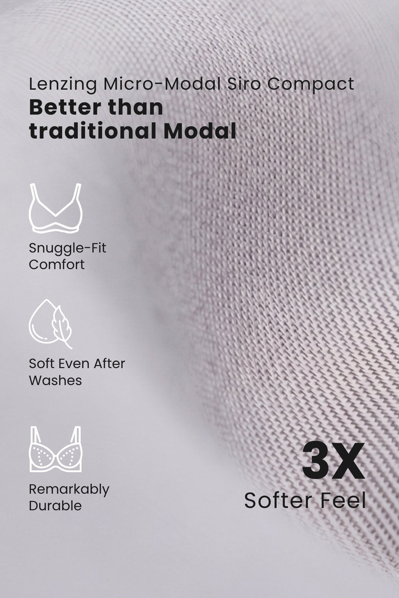 247 (Upgraded) Silver Grey Modal Padded Maternity Feeding Bra