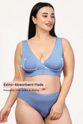 247 (Upgraded) Cornflower Blue Modal Padded Maternity Feeding Bra