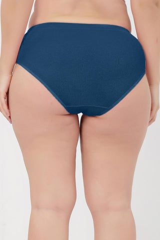 Sera Fine Rib Bra & Mid Rise Panty Set - Airforce