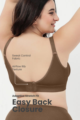 Lira Ribbed Cotton Nursing Padded Bra - Mocha