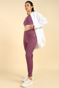 All Over Ribbed Cotton Rosewood Mom Legging