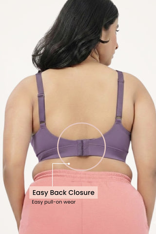 SecureFit Cotton Fixed-Pad Feeding Bra - Lavender