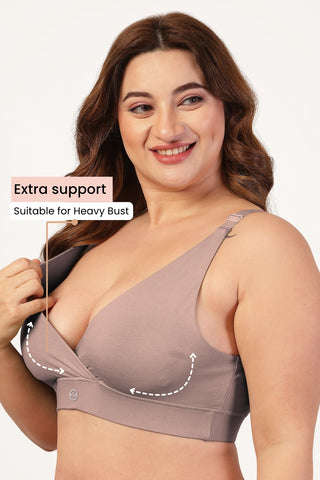 247 Extra Support Cotton Feeding Bra with Adjuster - Dark Skin