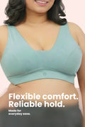 SecureFit Cotton Fixed-Pad Bra - Mint