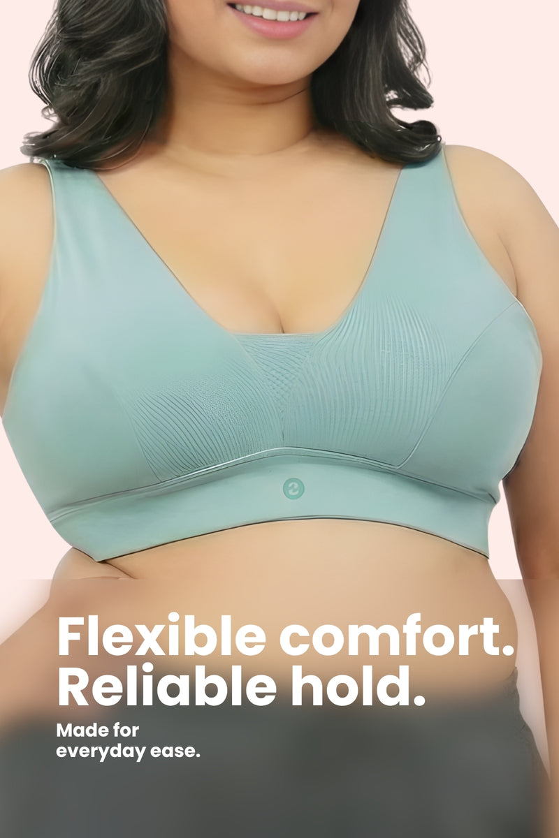 SecureFit Cotton Fixed-Pad Bra - Mint