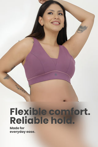 Natural Shape Cotton Bra Pack of 3 - (Purple, Lavender & Dark Skin)