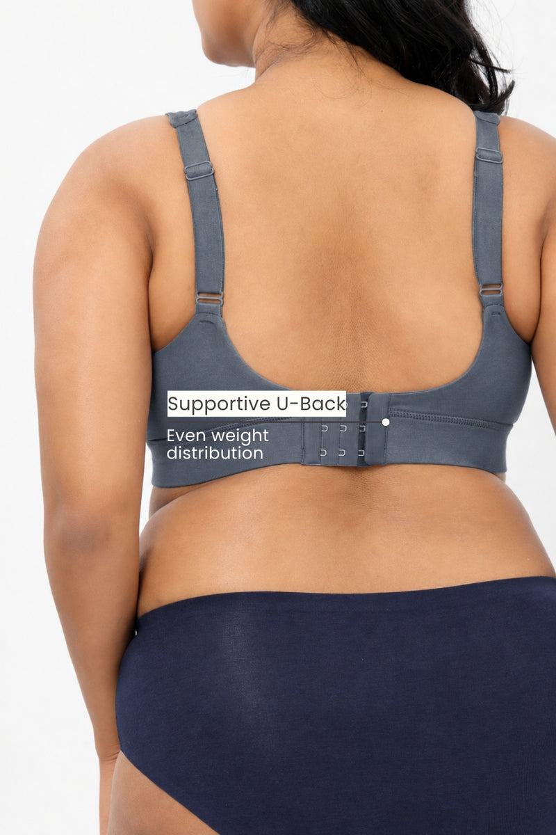 Natural Shape Modal Bra - Steel Grey