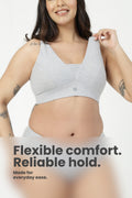 SecureFit Cotton Fixed-Pad Bra - Grey Melange