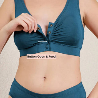 Ruched Modal Front-Open Bra - Brown