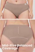 Sera Fine Rib Mid Rise Hipster - Skin