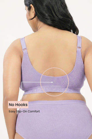 Zena Fine-Rib Bra - Lavender