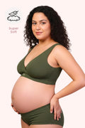 247 (Upgraded) Army Green Modal Padded Maternity Feeding Bra
