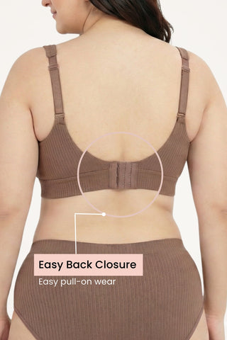 Sera Broad-Rib Bra - Mocha