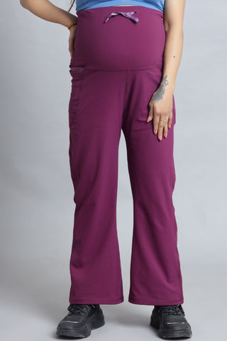 https://houseofzelena.com/products/flat-seam-full-bump-coverage-wine-flair-pant-pregnancy