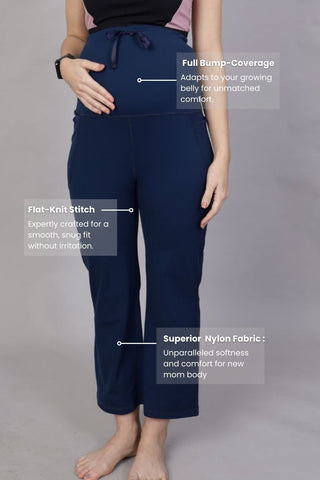 Full Bump-Coverage Navy Blue Flair Pant (Pregnancy)
