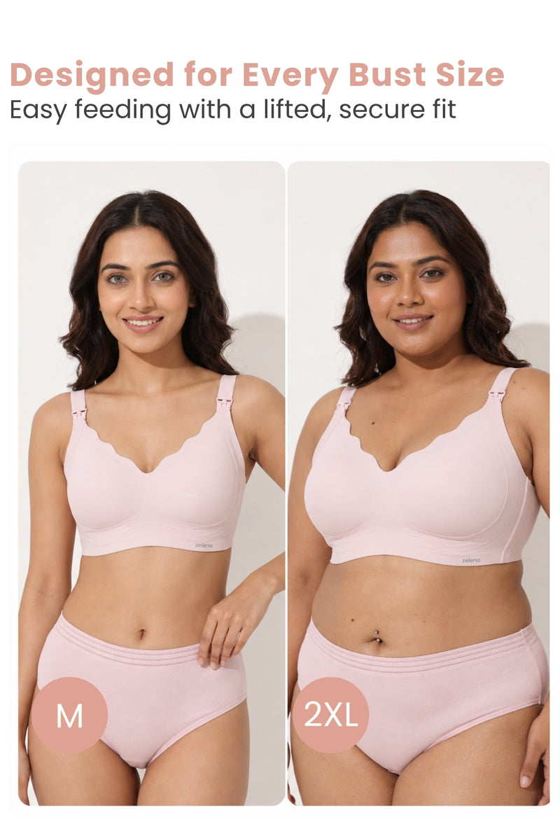Sculpt & Lift Scallop Nursing Bra - Blush