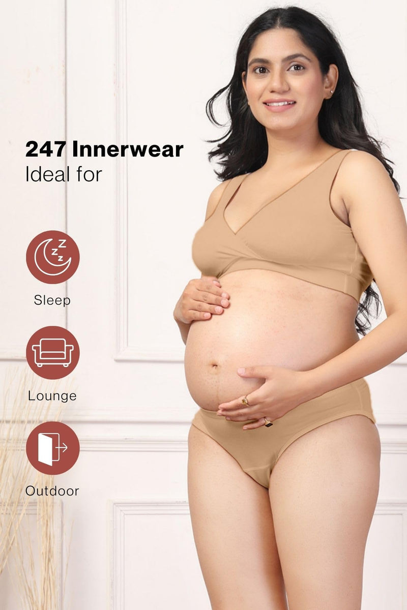 247 (Upgraded) Skin Color Modal Padded Maternity Feeding Bra