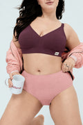 Lira Ribbed Cotton Nursing Padded Bra - Dark Berry
