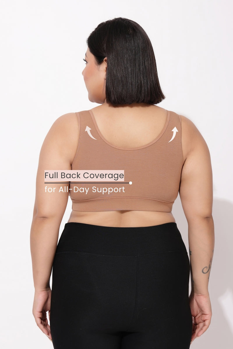 EasyMove non-padded Cotton Yoga Bra - Honey