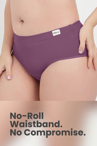 Sera Fine Rib Mid Rise Hipster Pack of 4 - (Blush, Pink, Purple, Black)