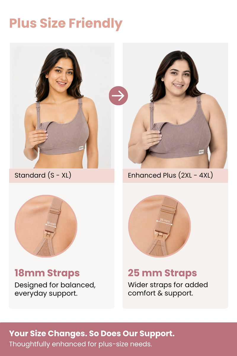 Riva Fine-Rib Cotton Feeding Bra - Dark Skin