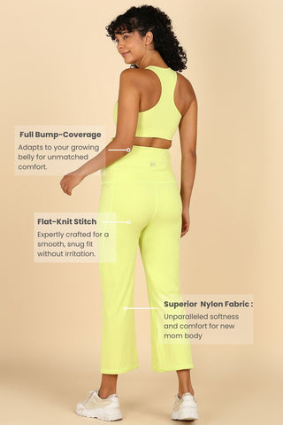 Full Bump-Coverage Lime Flair Pant (Pregnancy)