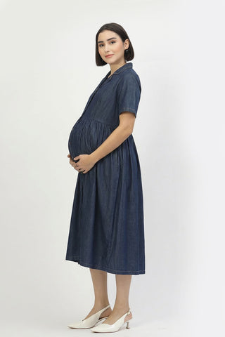 Maternity Denim Zipless Feeding Dress