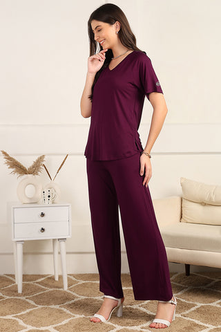 Burgundy Maternity Pajama Set