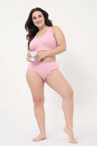 Sera Fine Rib Mid Rise Hipster Pack of 4 - (Skin, Pink, Purple, Black)