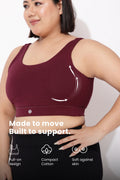 Sculpt & Lift Cotton Sports Bra - Wine