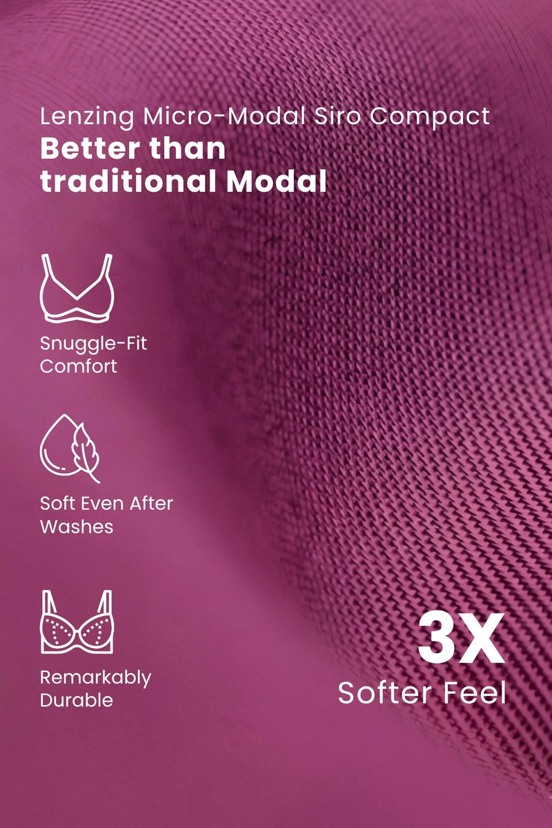 247 (Upgraded) Modal Padded Maternity Feeding Bra - Fuchsia