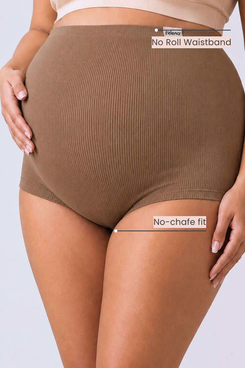 Pregnancy Panty – Over-the-Belly (Rib Textured) - Honey