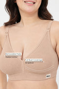 Lira Ribbed Cotton Nursing Padded Bra - Butter