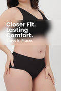 Sera Fine Rib Mid Rise Hipster - Black