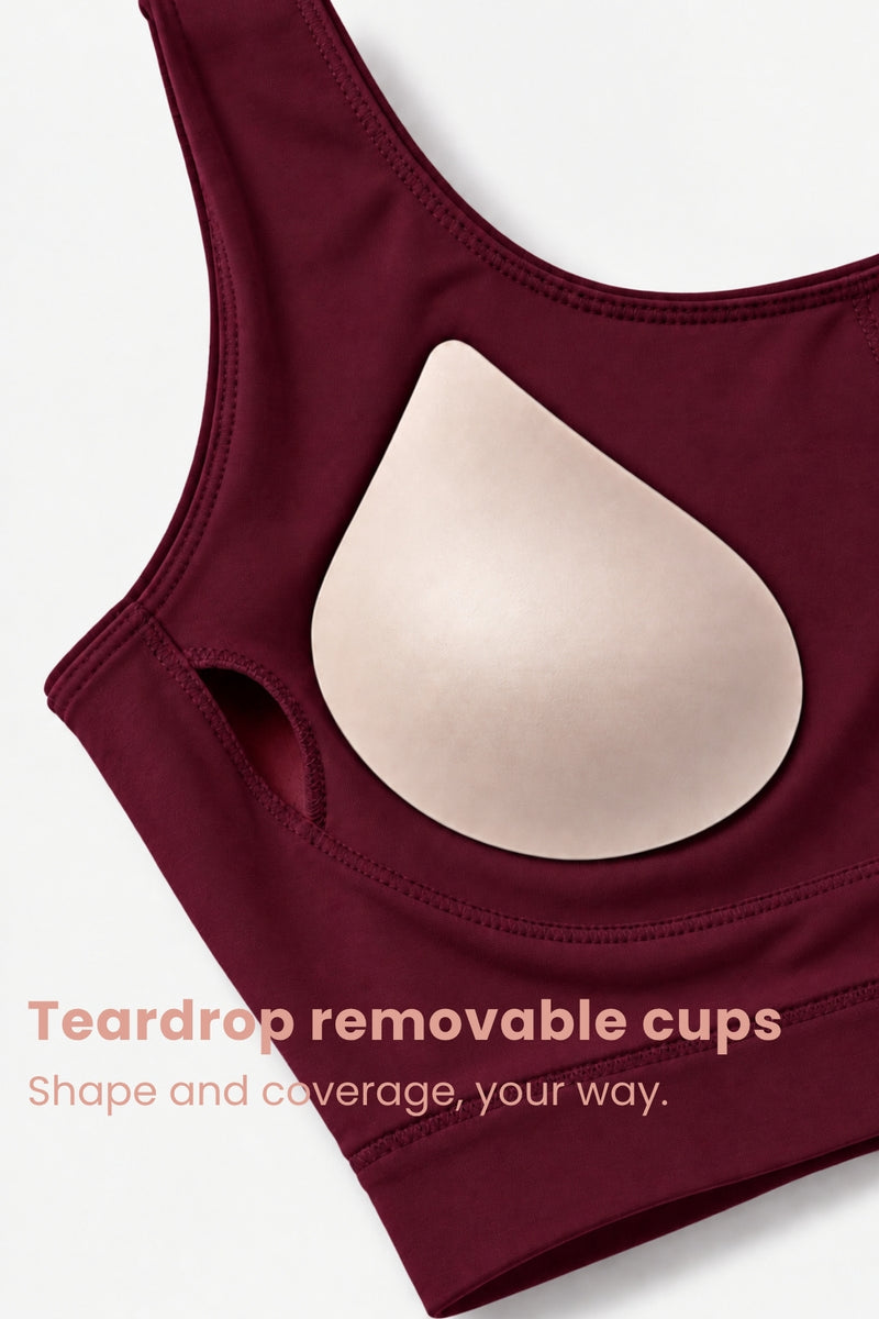 Sculpt & Lift Cotton Sports Bra - Wine