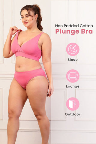 247 Extra Support Cotton Feeding Bra with Adjuster - Fuchsia