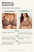 Sculpt & Lift Powermesh Bra - Brown