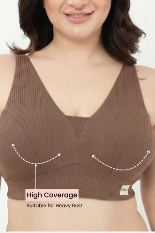 Sera Broad-Rib Bra - Mocha