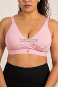 247 Extra Support Cotton Feeding Bra with Adjuster - Melange Pink