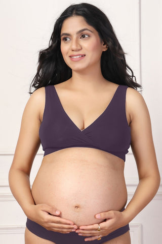 247 Wine Padded Maternity Feeding Bra