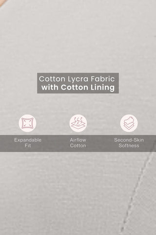 SecureFit Cotton Fixed-Pad Feeding Bra - Grey Melange