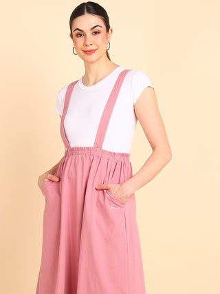 Pretty Pink 100% Cotton Jersey Maternity Skirt with Detachable Strap & Pockets